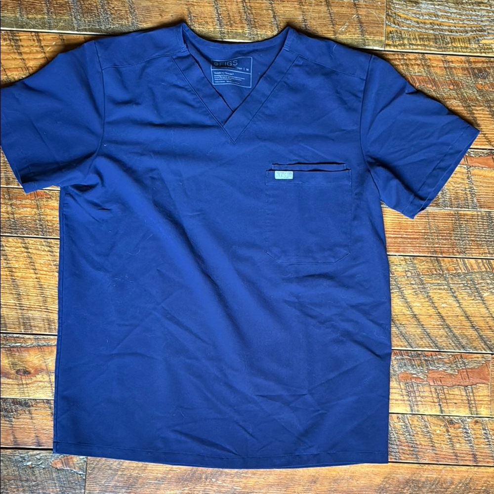 Figs Navy Blue Scrub Top